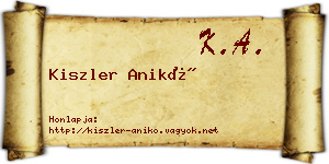 Kiszler Anikó névjegykártya